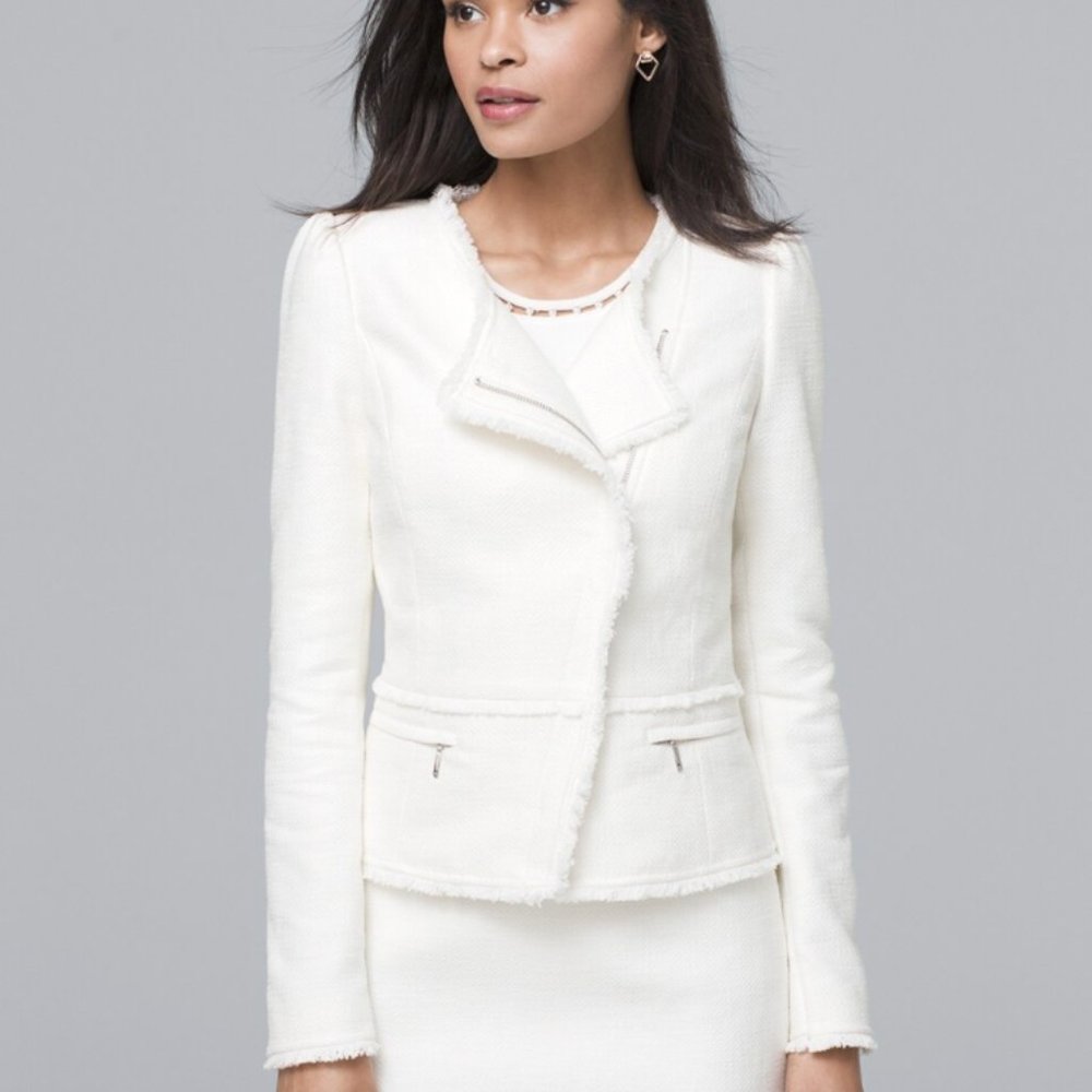 White House Black Market Tweed Moto Jacket